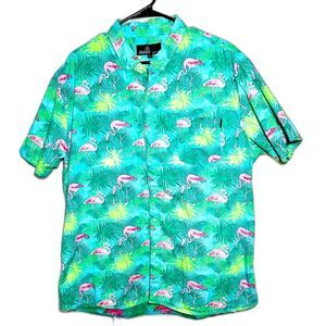 Molokai Surf Co. Flamingo Print Shirt Sz XXL Men's
